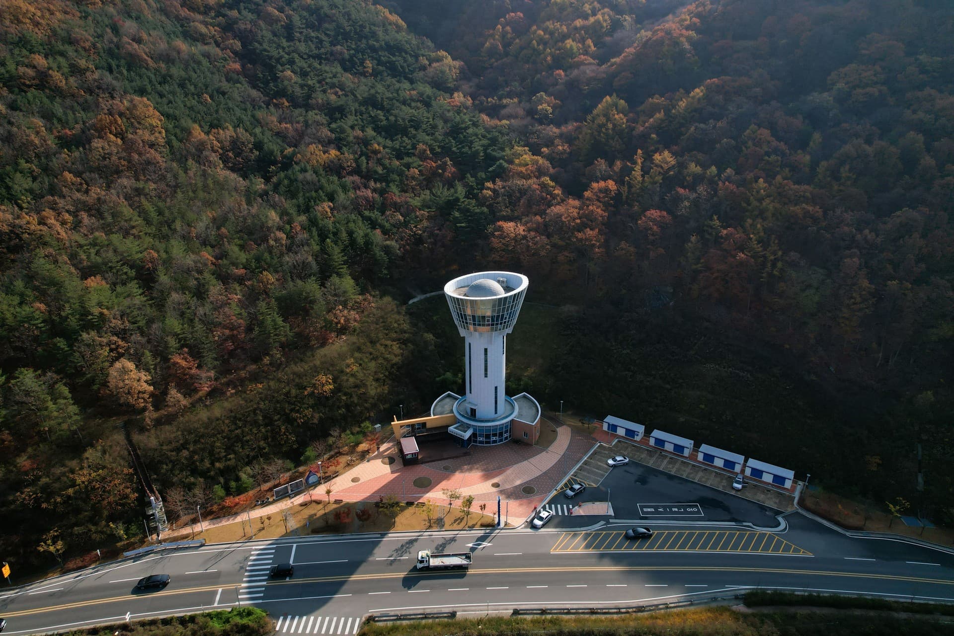 보현산댐 별빛 전망대 항공전경 관광지 풍경
